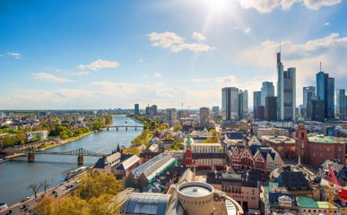 limousinenservice frankfurt The skyline of Frankurt with the river Main.